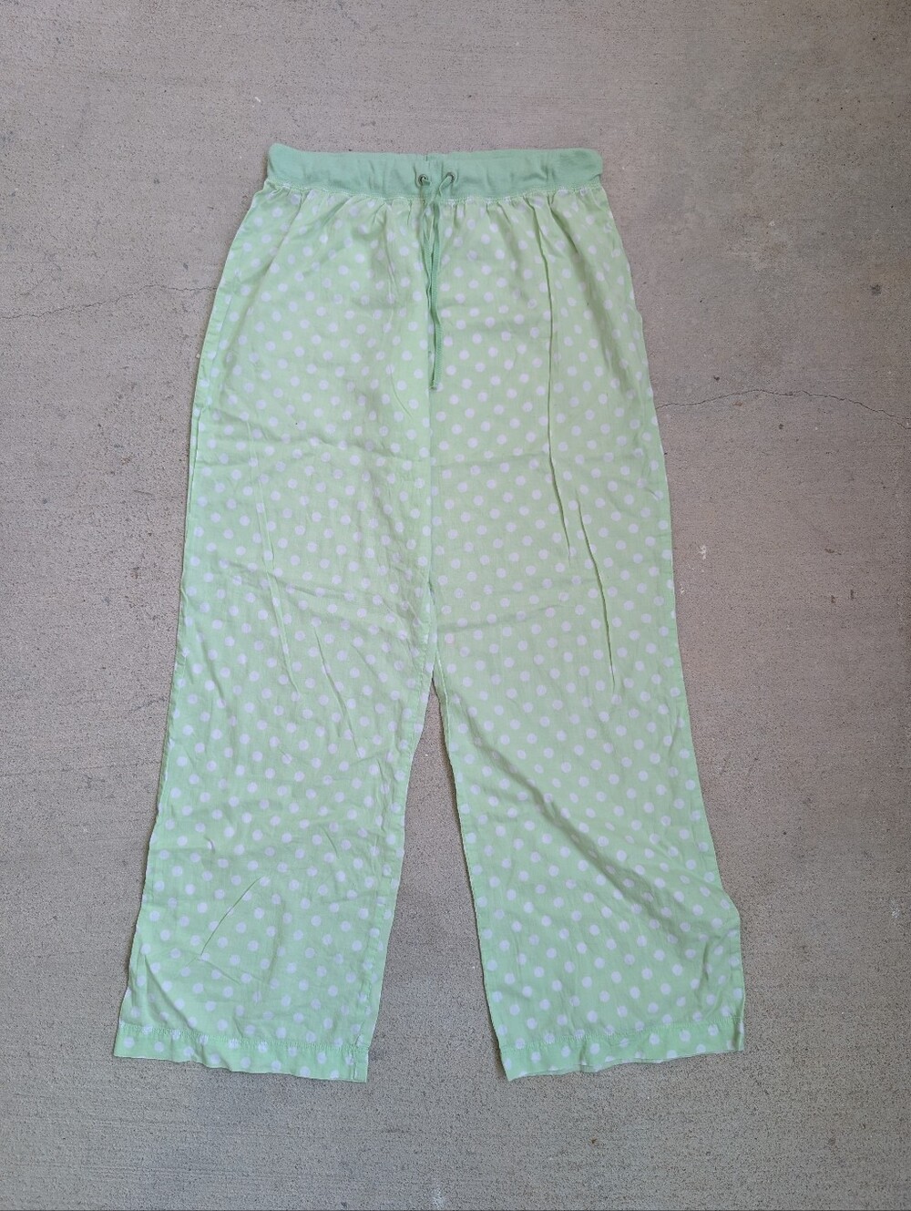 Y2K Victoria's Secret Angels Low Waist Light Green Polka Dot Lounge Pants